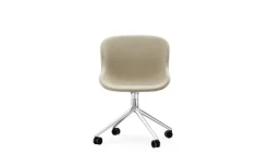 Normann Copenhagen Hyg chair with 4 wheels, swivel, aluminium - Main Line Flax 20