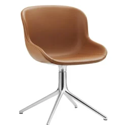 Normann Copenhagen Hyg chair, swivel, aluminium - brandy leather Ultra
