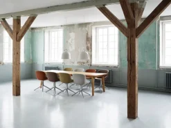 Normann Copenhagen Hyg chair, swivel, aluminium - brandy leather Ultra