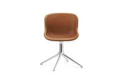 Normann Copenhagen Hyg chair, swivel, aluminium - brandy leather Ultra