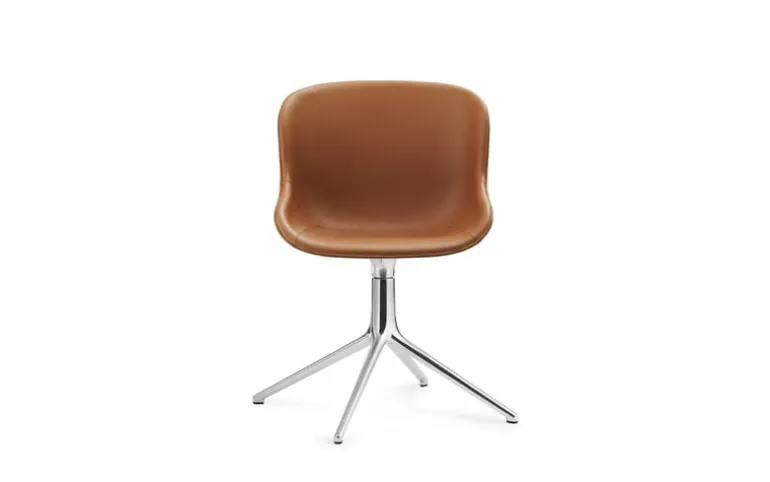 Normann Copenhagen Hyg chair, swivel, aluminium - brandy leather Ultra