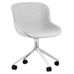 Normann Copenhagen Hyg chair with 4 wheels, swivel, aluminium - Synergy 16