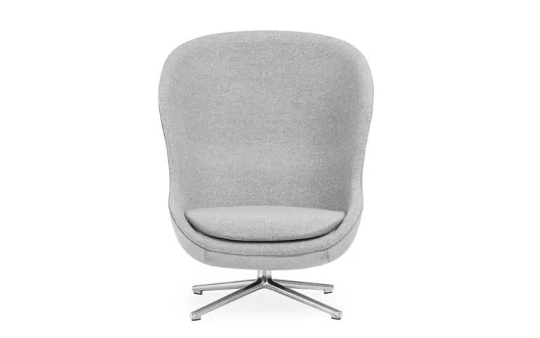 Normann Copenhagen Hyg lounge chair, high, swivel and tilt, aluminium - Synergy 16