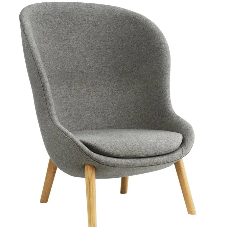 Normann Copenhagen Hyg lounge chair, high, oak - Main Line Flax 26