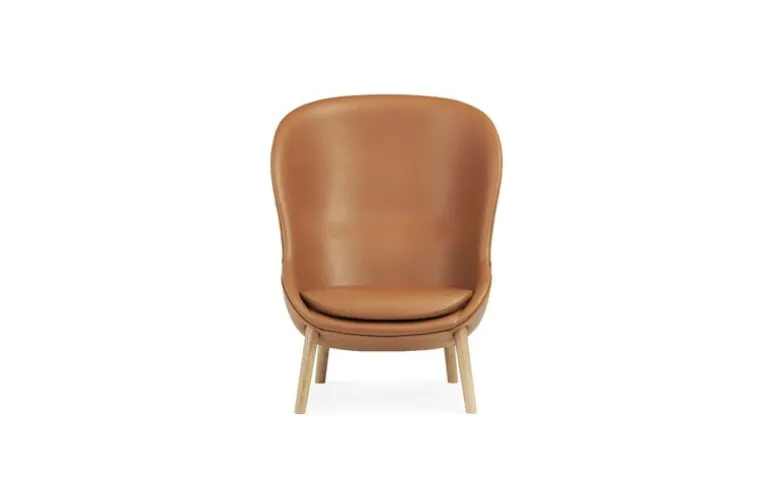 Normann Copenhagen Hyg lounge chair, high, oak - brandy leather Ultra