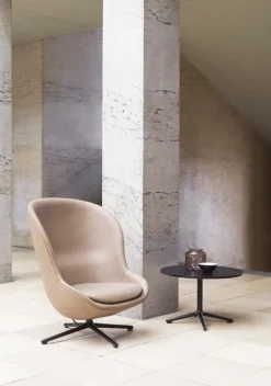 Normann Copenhagen Hyg lounge chair, high, swivel, black - Main Line flax 20