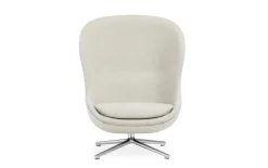Normann Copenhagen Hyg lounge chair, high, swivel, aluminium - Main Line flax 20