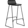 Normann Copenhagen Just Barstool 75 cm, with back rest, black