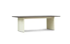 Normann Copenhagen Panel table, 90 x 250 cm, cream - dark brown