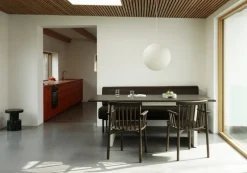 Normann Copenhagen Panel table, 90 x 200 cm, cream - dark brown