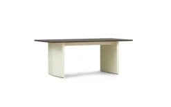 Normann Copenhagen Panel table, 90 x 200 cm, cream - dark brown