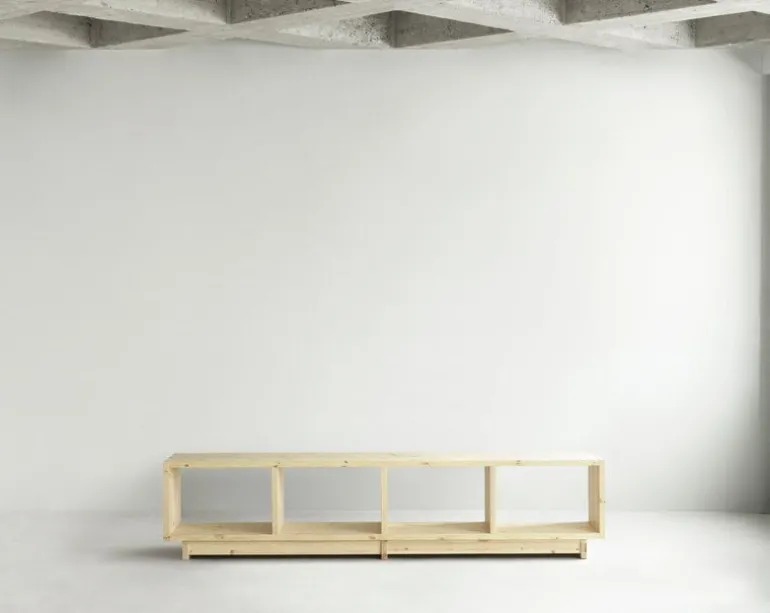 Normann Copenhagen Plank bookcase, low, UV lacquered pine