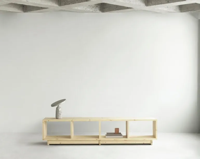 Normann Copenhagen Plank bookcase, low, UV lacquered pine