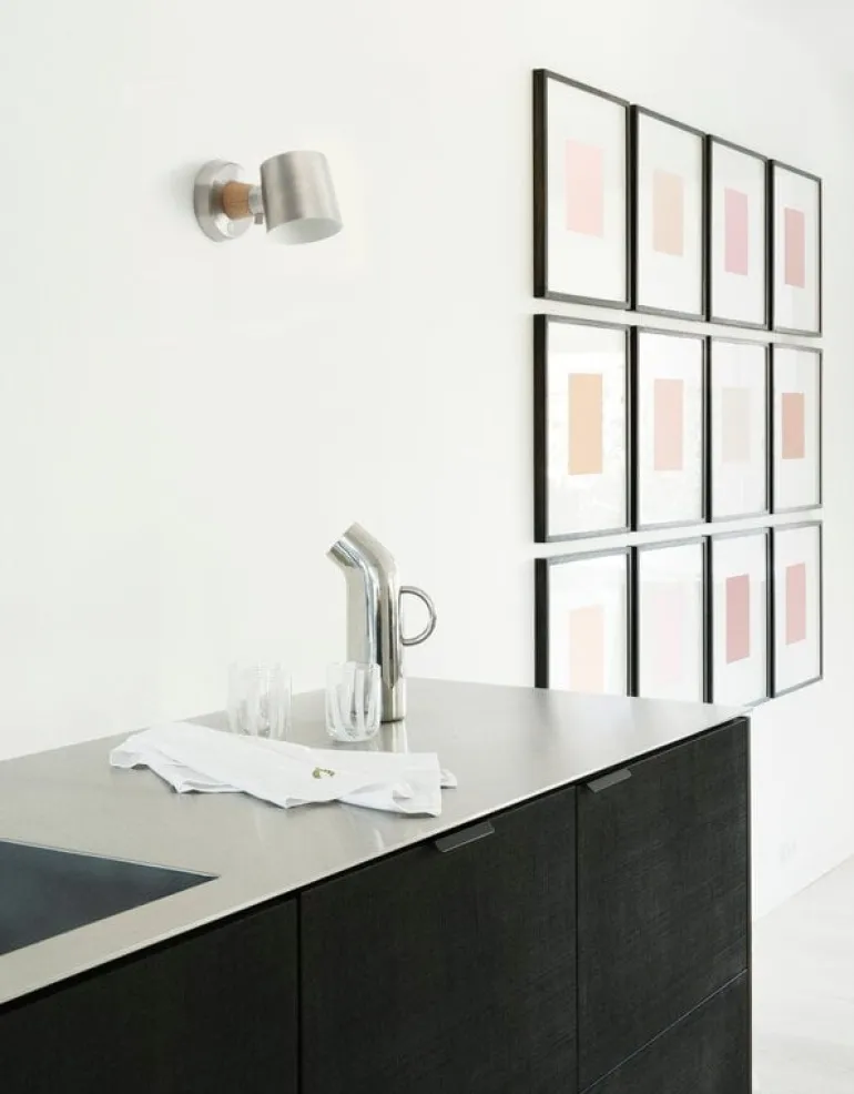 Normann Copenhagen Rise wall lamp, hardwired, stainless steel