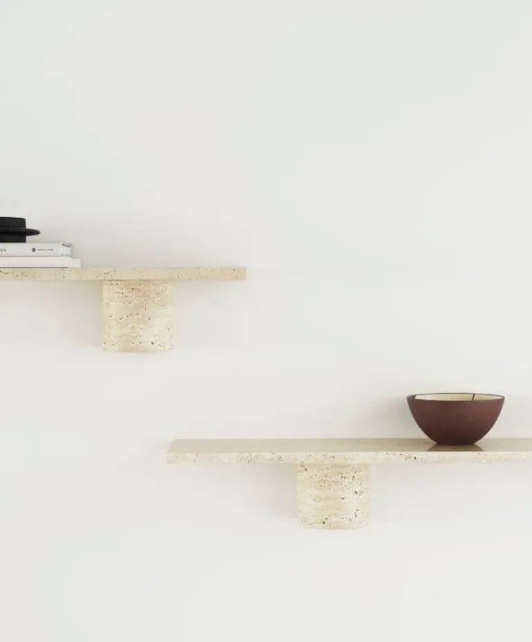 Normann Copenhagen Sten shelf, 80 cm, travertine