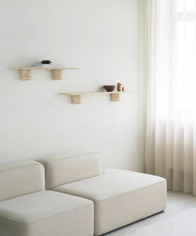 Normann Copenhagen Sten shelf, 80 cm, travertine