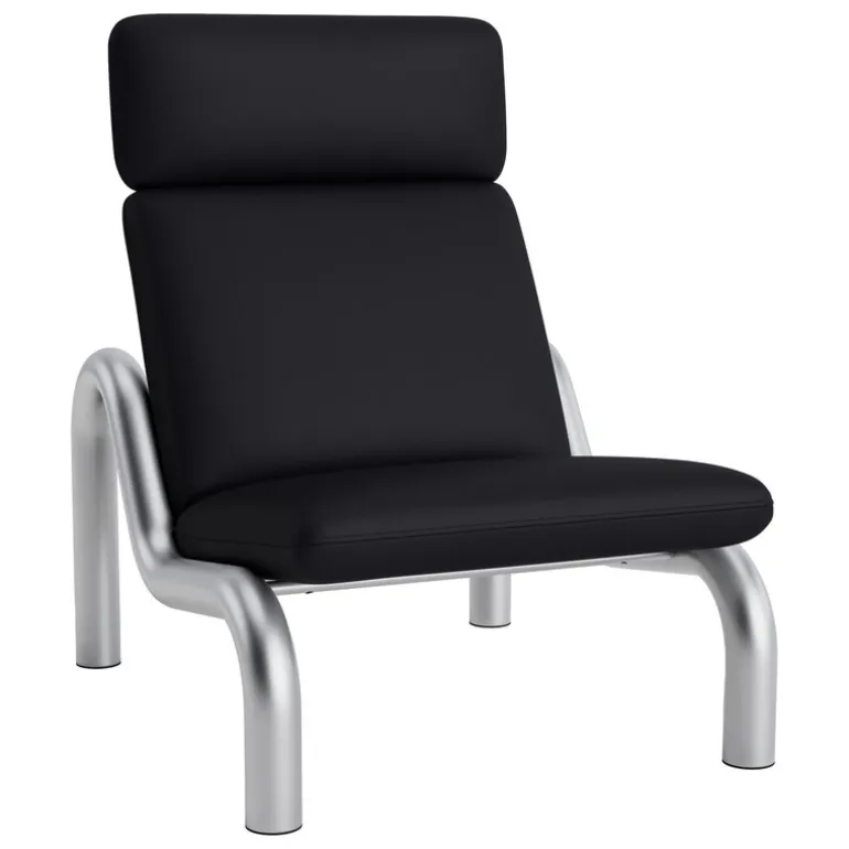 Normann Copenhagen Tube lounge chair, black Ultra leather