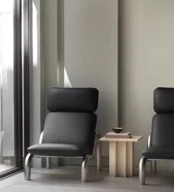 Normann Copenhagen Tube lounge chair, black Ultra leather