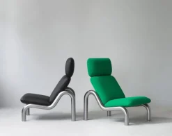 Normann Copenhagen Tube lounge chair, black Ultra leather