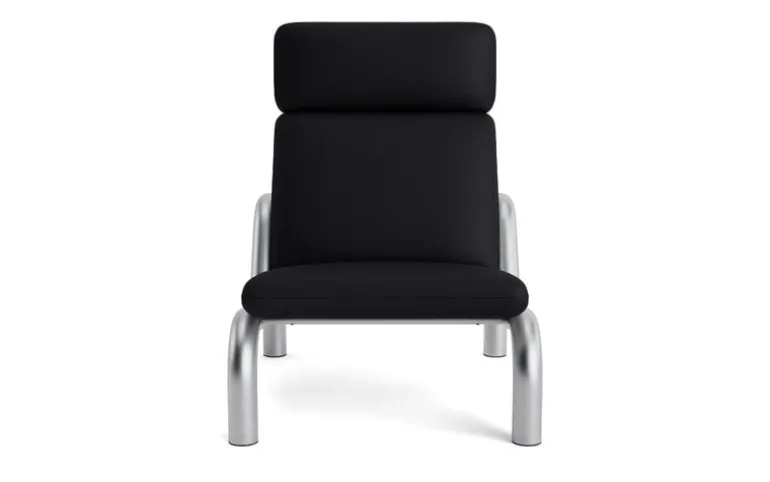 Normann Copenhagen Tube lounge chair, black Ultra leather