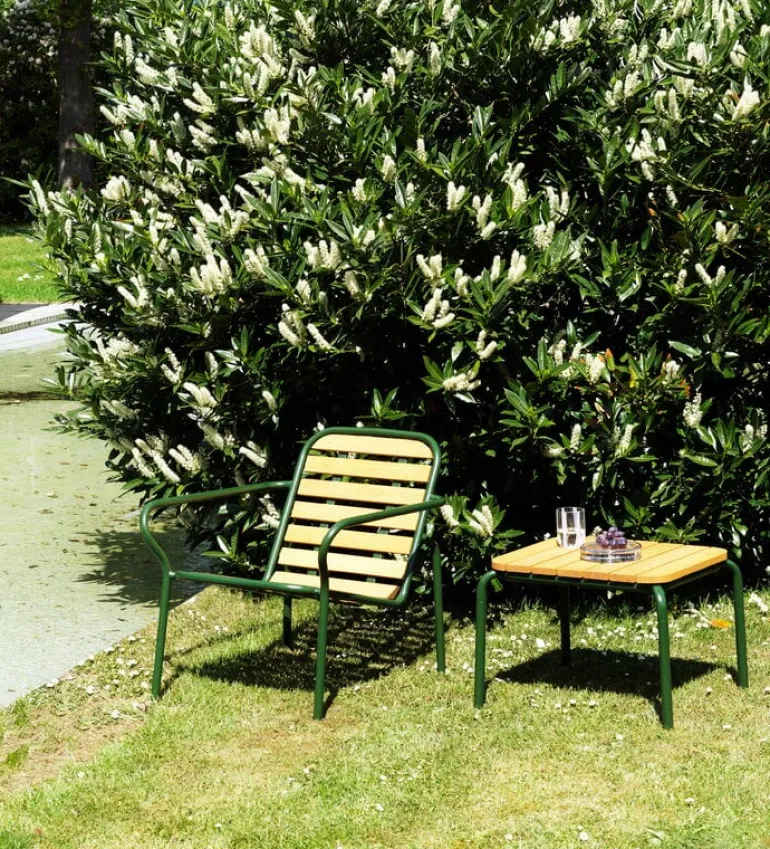 Normann Copenhagen Vig coffee table, 55 x 45 cm, Robinia wood - dark green