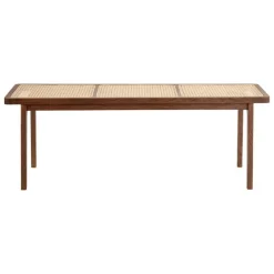 NORR11 Le Roi bench, dark smoked ash - rattan