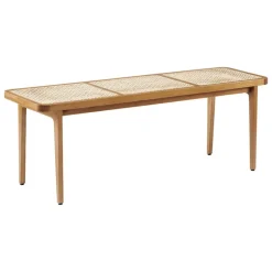 NORR11 Le Roi bench, oak stained ash - rattan