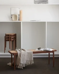 NORR11 Le Roi side table, dark smoked ash - rattan