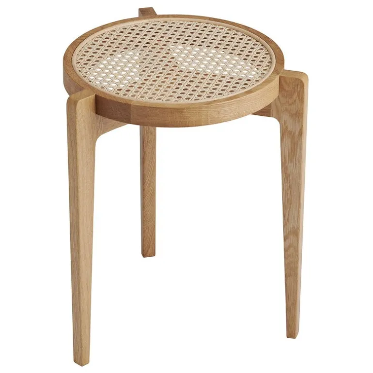 NORR11 Le Roi side table, oak stained ash - rattan