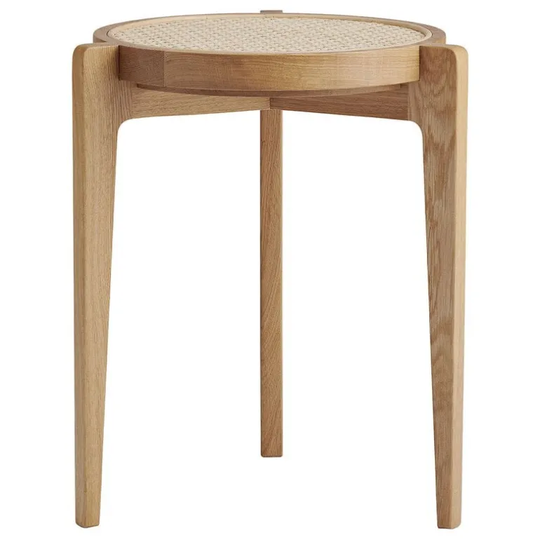 NORR11 Le Roi side table, oak stained ash - rattan