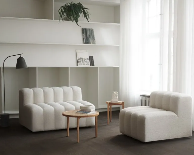 NORR11 Le Roi side table, oak stained ash - rattan