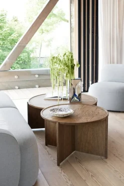 Northern Cling coffee table, large, 90 cm, smoked oak