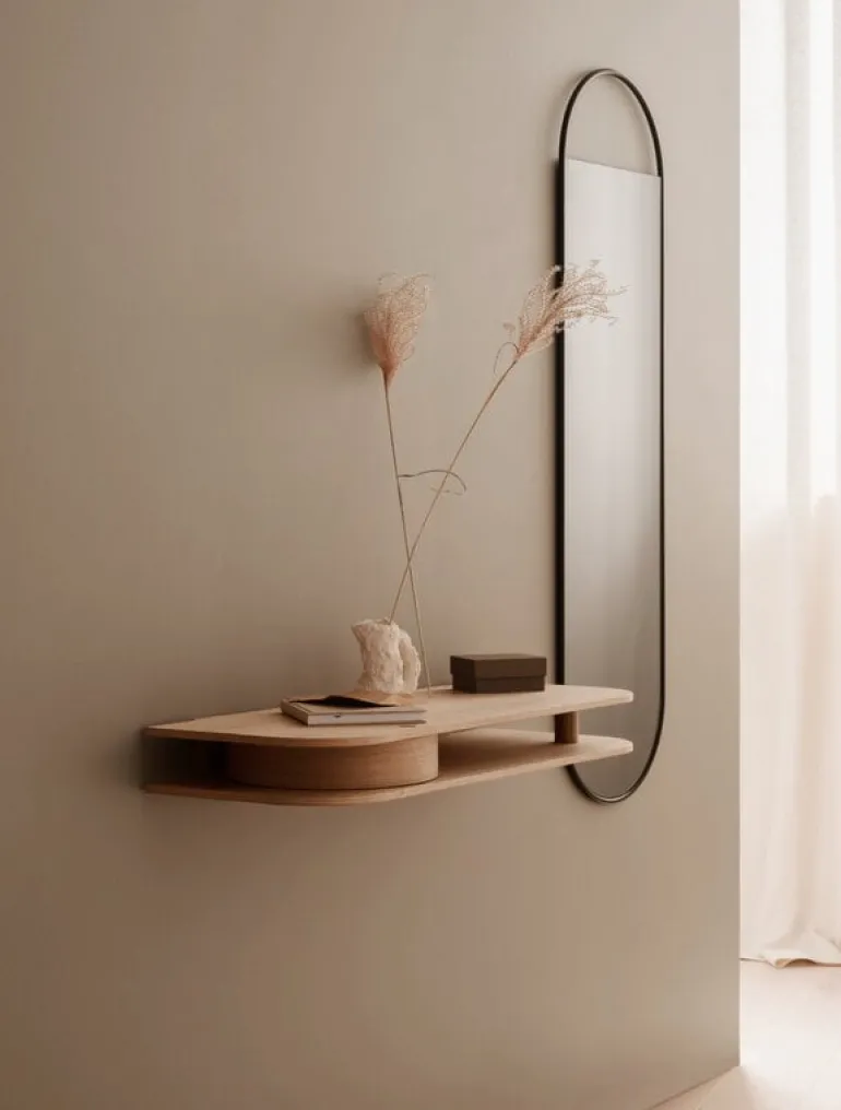 Northern Valet wall console, light oak