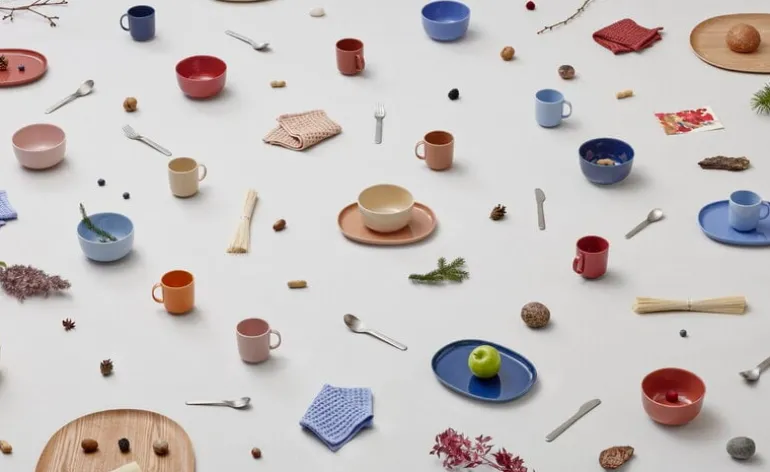 Nuppu Junior towel set, lingonberry - blueberry - cloudberry