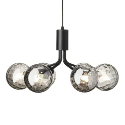 Nuura Apiales 6 pendant, satin black - optic smoked
