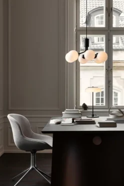 Nuura Apiales 6 pendant, satin black - opal white