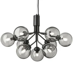 Nuura Apiales 9 pendant, satin black - smoked black