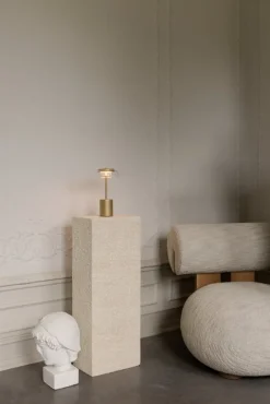 Nuura Blossi Mini portable table lamp, Nordic gold - clear