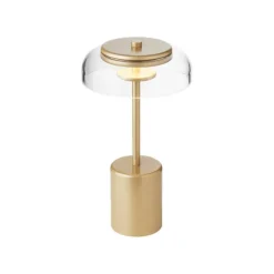 Nuura Blossi Mini portable table lamp, Nordic gold - clear