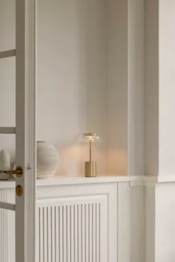 Nuura Blossi Mini portable table lamp, Nordic gold - clear