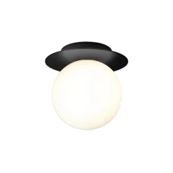 Nuura Liila 1 wall/ceiling lamp, medium, black - opal white