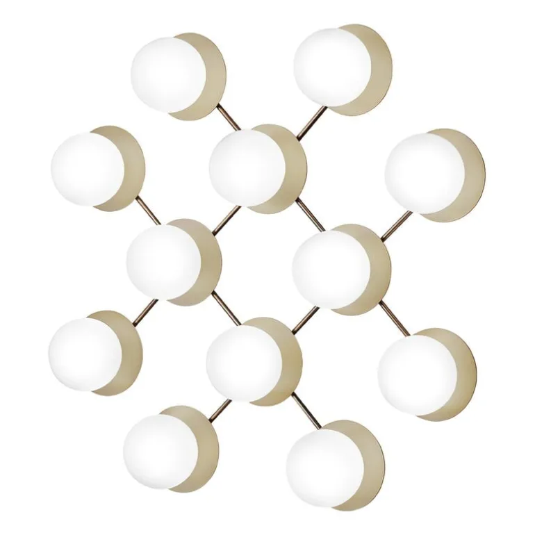 Nuura Liila 12 wall/ceiling lamp, gold - opal white