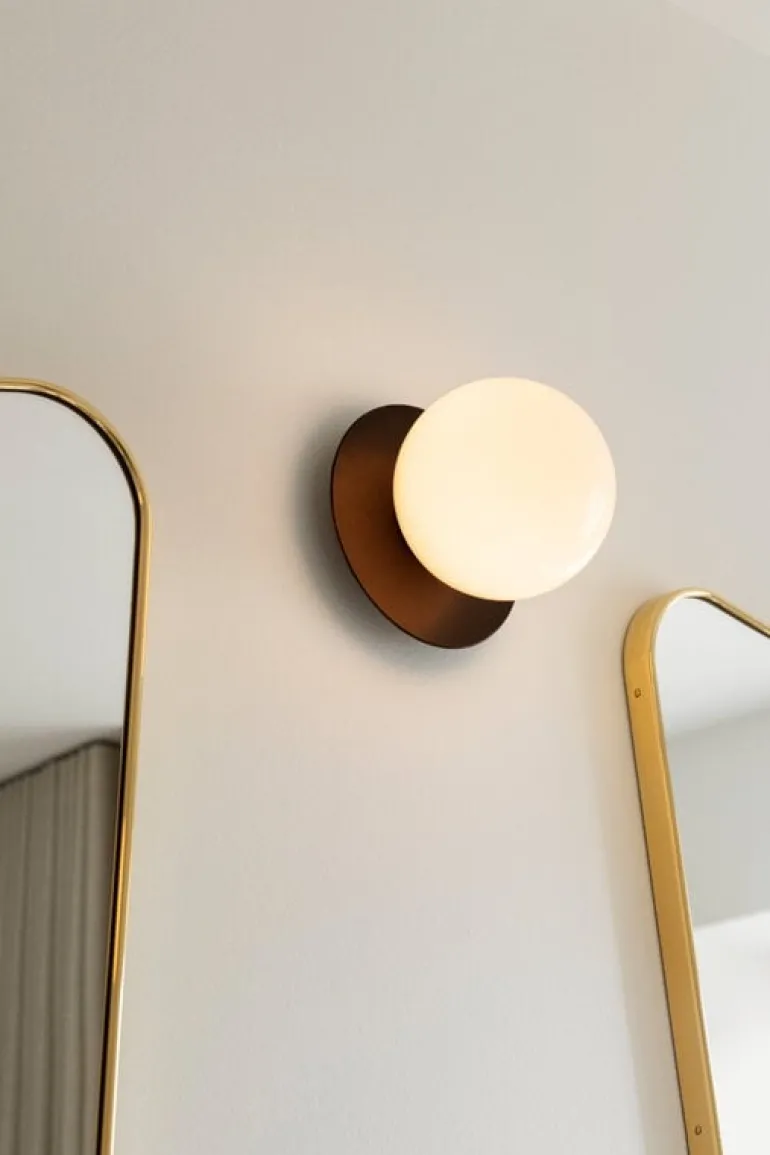 Nuura Liila 1 wall/ceiling lamp, medium, dark bronze - opal white