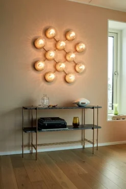 Nuura Liila 12 wall/ceiling lamp, gold - optic clear