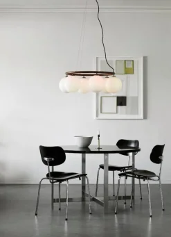 Nuura Miira 6 Circular pendant, dark bronze - opal white