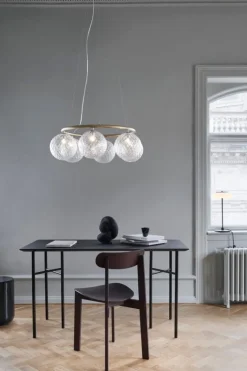 Nuura Miira 6 Circular pendant, brass - optic clear