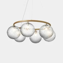 Nuura Miira 6 Circular pendant, brass - optic clear