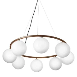 Nuura Miira 8 Circular pendant, dark bronze - opal white