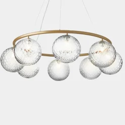 Nuura Miira 8 Circular pendant, brass - optic clear