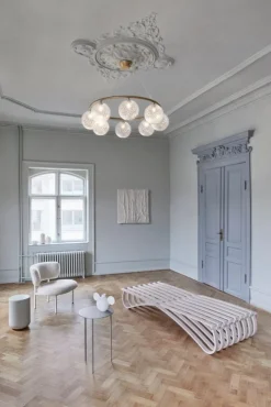 Nuura Miira 8 Circular pendant, brass - optic clear